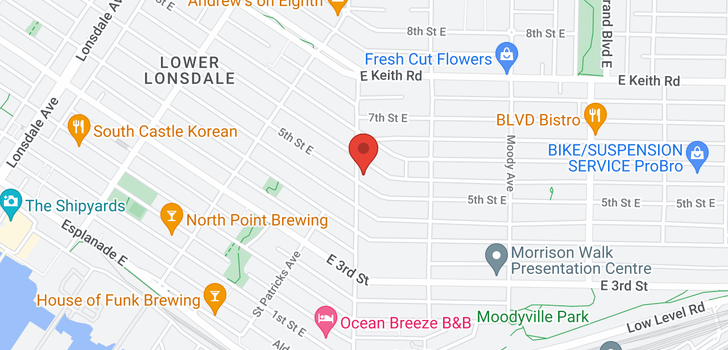 map of 402 E 5TH STREET